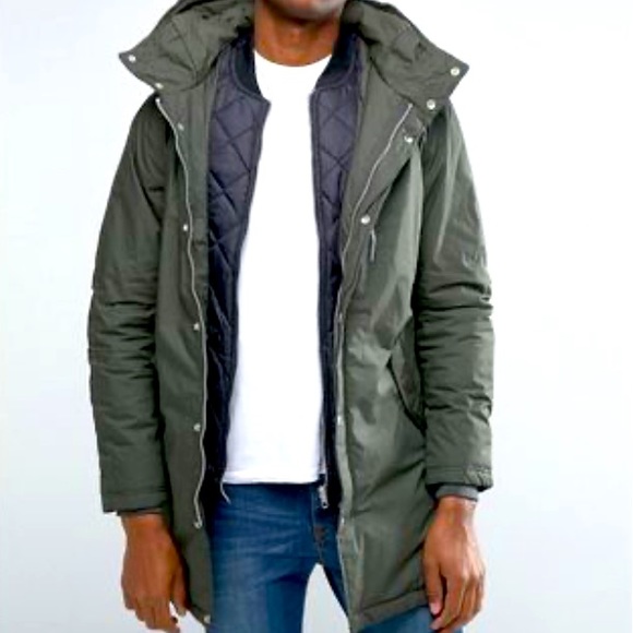 Pull&Bear Other - PULL & BEAR PARKA JACKET IN KHAKI - GREEN
